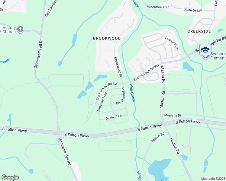 map of restaurants, bars, coffee shops, grocery stores, and more near 4915 Rapahoe Trail in Atlanta