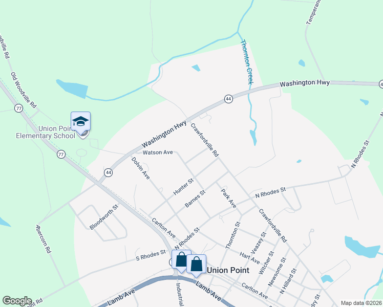 map of restaurants, bars, coffee shops, grocery stores, and more near 308 Church Street in Union Point