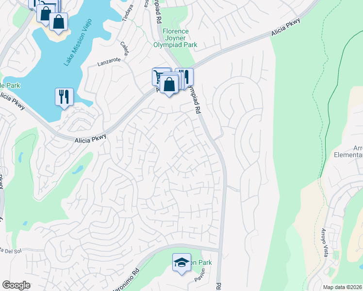 map of restaurants, bars, coffee shops, grocery stores, and more near 28404 Buena Vista in Mission Viejo