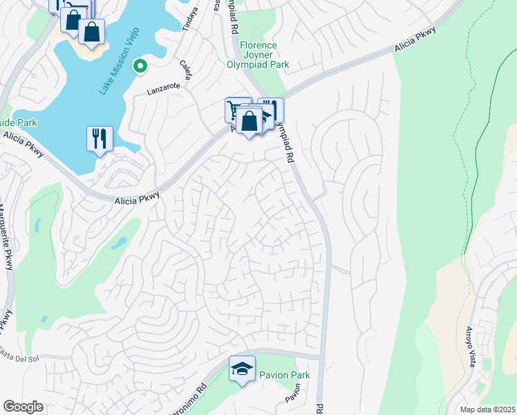 map of restaurants, bars, coffee shops, grocery stores, and more near 28406 Buena Vista in Mission Viejo