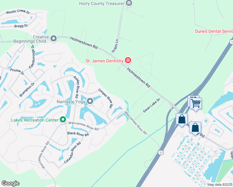 map of restaurants, bars, coffee shops, grocery stores, and more near 113 Cooper River Road in Myrtle Beach