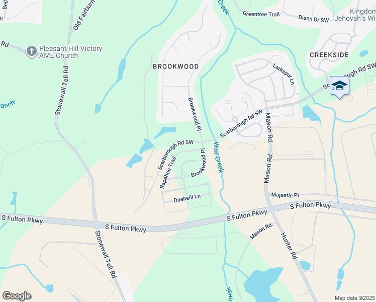 map of restaurants, bars, coffee shops, grocery stores, and more near 4915 Rapahoe Trail in Atlanta