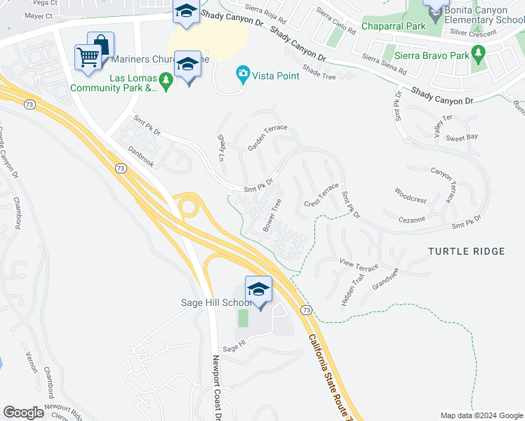 map of restaurants, bars, coffee shops, grocery stores, and more near 36 Arborside in Irvine