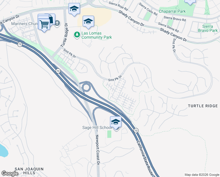 map of restaurants, bars, coffee shops, grocery stores, and more near 20 Gardenpath in Irvine