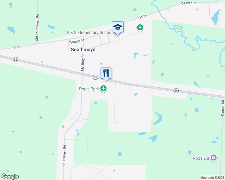 map of restaurants, bars, coffee shops, grocery stores, and more near 110 Christi Lane in Southmayd