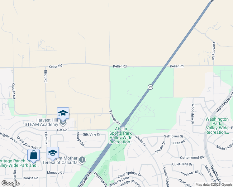 map of restaurants, bars, coffee shops, grocery stores, and more near 34220 Pourroy Road in Winchester