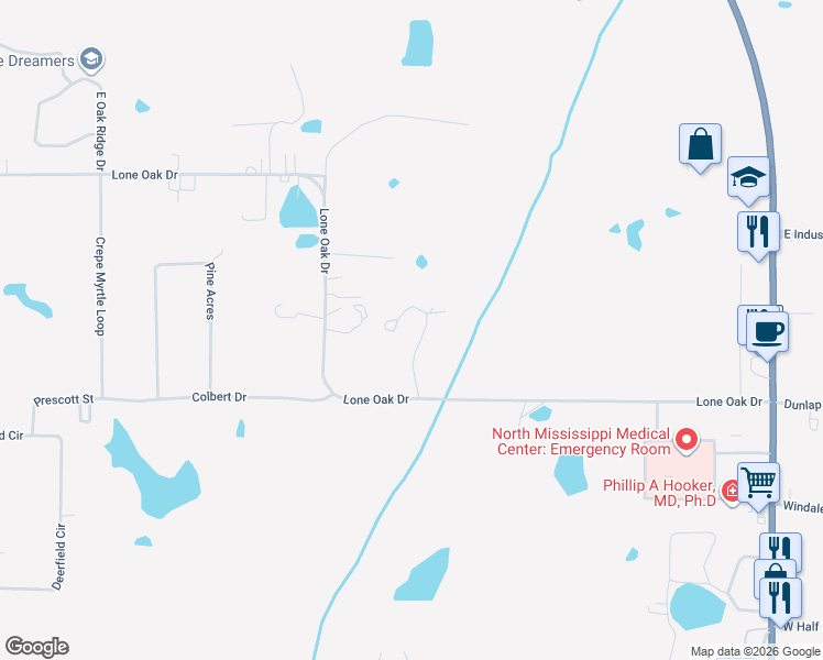 map of restaurants, bars, coffee shops, grocery stores, and more near 1151 William Huffman Road in West Point