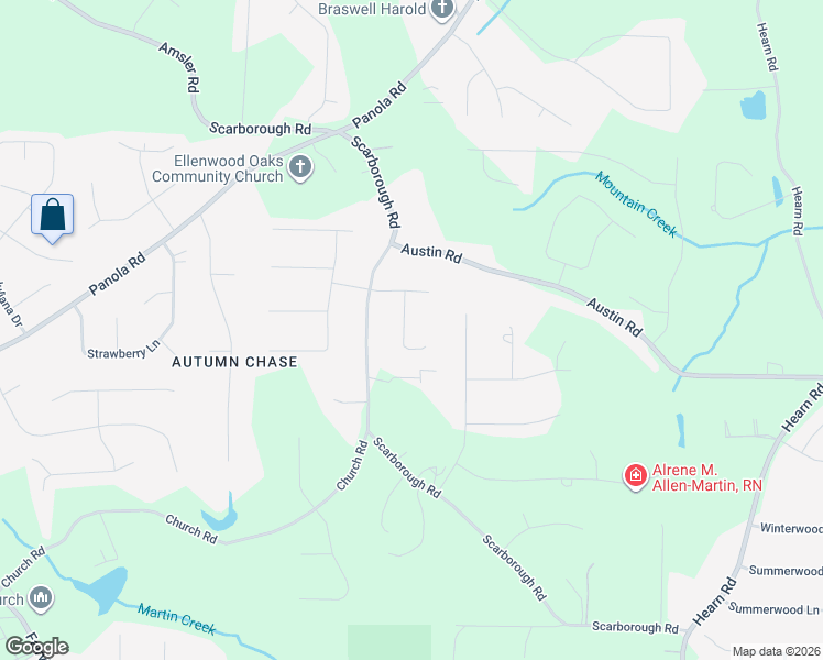 map of restaurants, bars, coffee shops, grocery stores, and more near 209 Pineknoll Court in Ellenwood