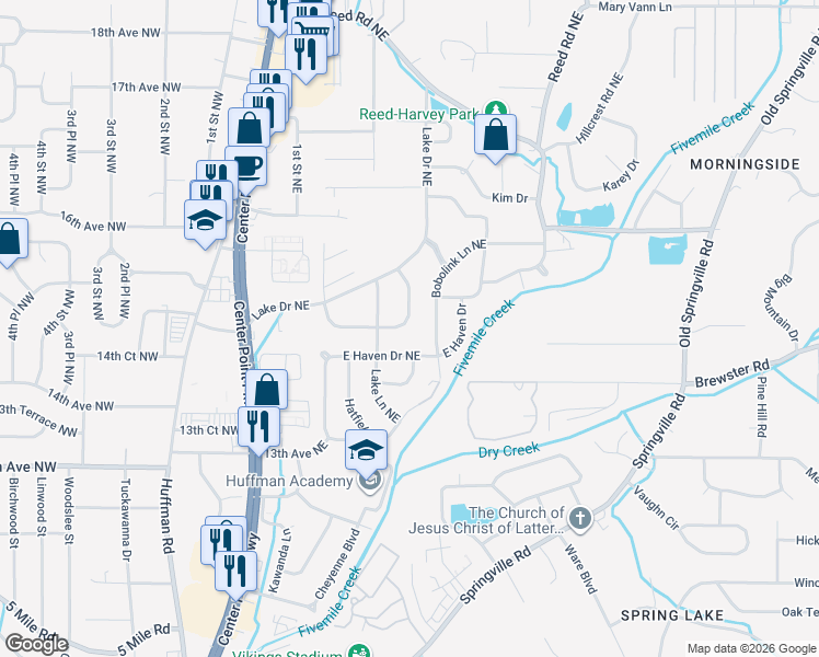 map of restaurants, bars, coffee shops, grocery stores, and more near 241 Lake Drive Circle Northeast in Birmingham
