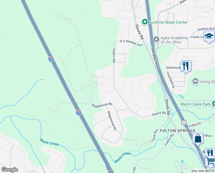 map of restaurants, bars, coffee shops, grocery stores, and more near 1913 Charlotte Circle in Fultondale