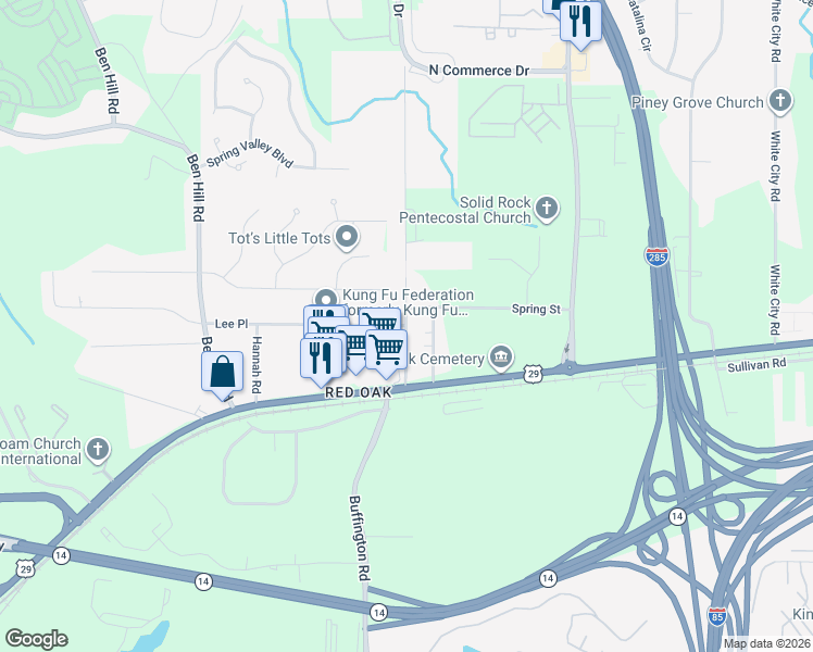 map of restaurants, bars, coffee shops, grocery stores, and more near in South Fulton