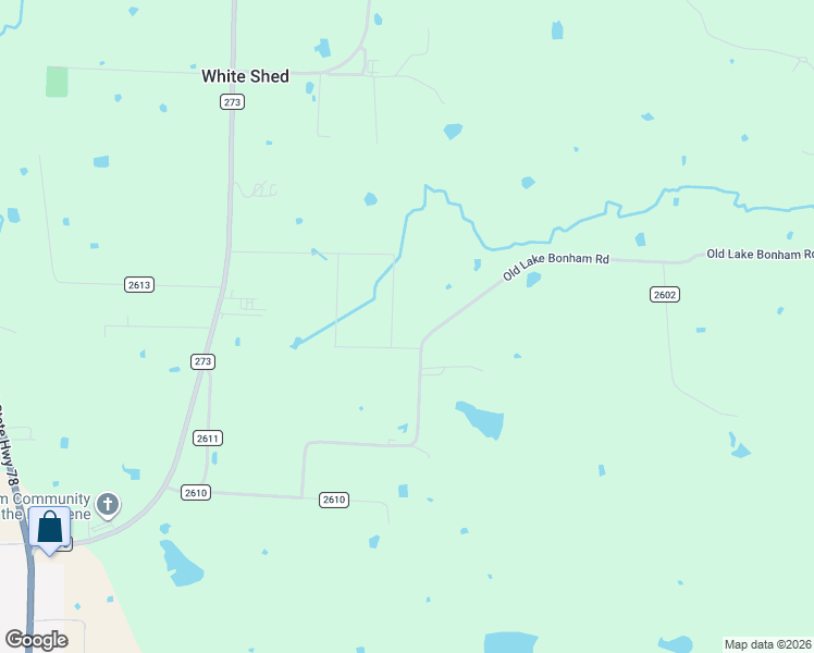 map of restaurants, bars, coffee shops, grocery stores, and more near 1076 County Road 2610 in Bonham