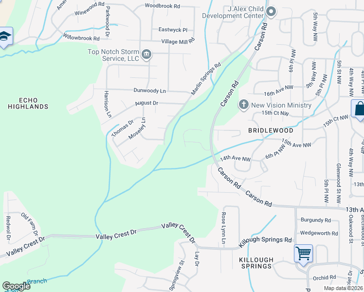map of restaurants, bars, coffee shops, grocery stores, and more near 1428 8th Street Northwest in Birmingham