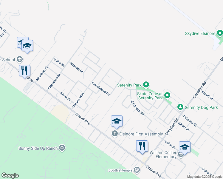 map of restaurants, bars, coffee shops, grocery stores, and more near 32465 Beechwood Lane in Lake Elsinore