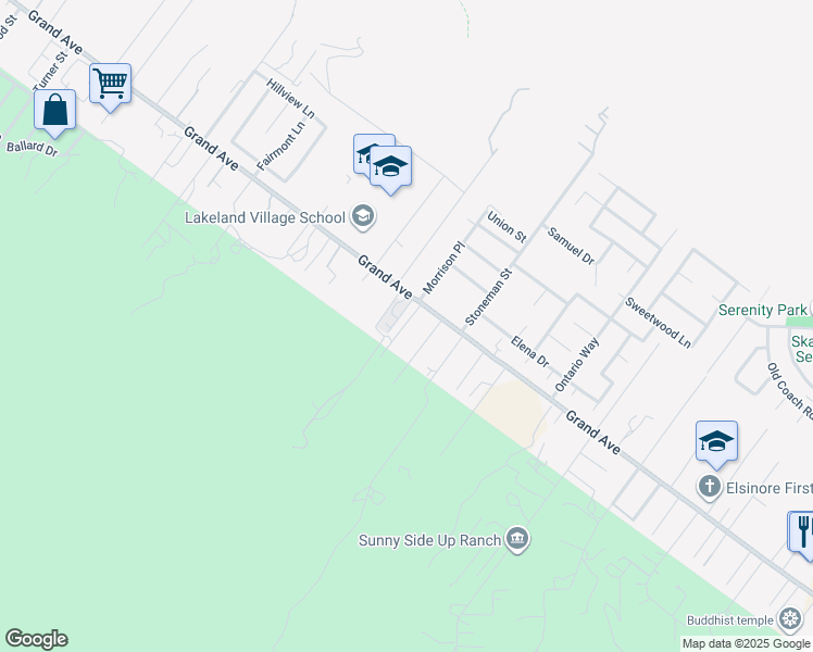map of restaurants, bars, coffee shops, grocery stores, and more near 18921 Calle Grande in Lake Elsinore