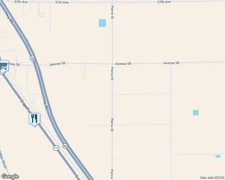 map of restaurants, bars, coffee shops, grocery stores, and more near Pierce Street in Thermal
