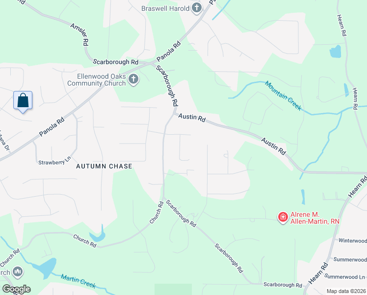 map of restaurants, bars, coffee shops, grocery stores, and more near 209 Pineknoll Court in Ellenwood