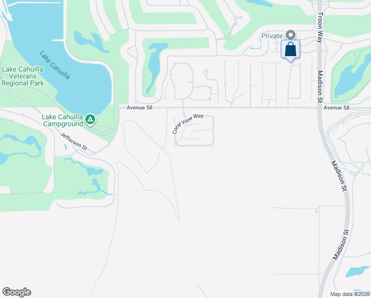 map of restaurants, bars, coffee shops, grocery stores, and more near 80335 Segovia View Way in La Quinta