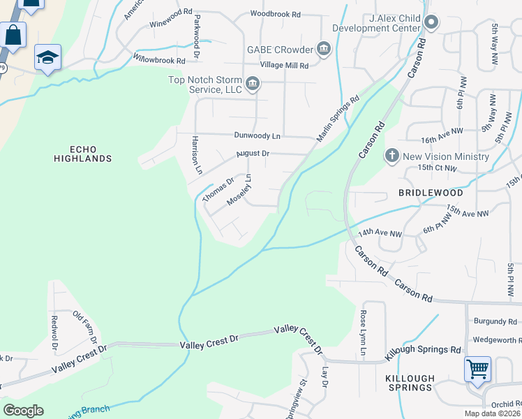 map of restaurants, bars, coffee shops, grocery stores, and more near 813 7 Springs Drive in Birmingham