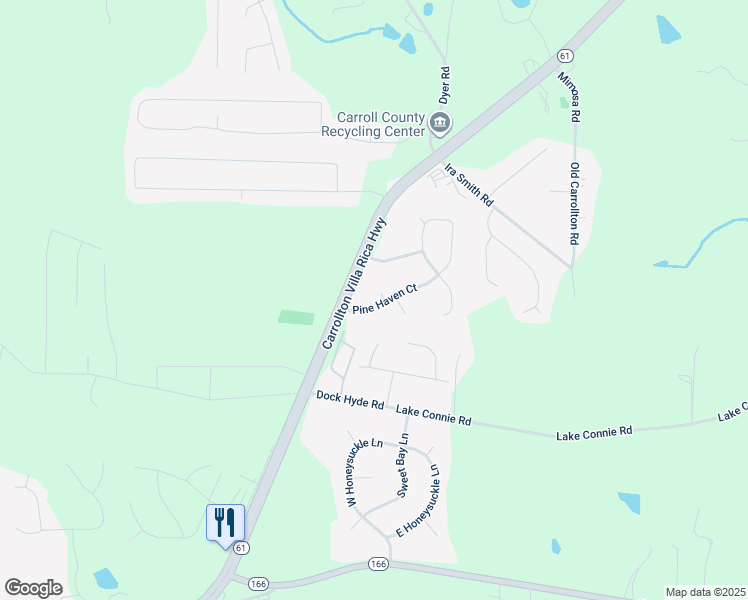 map of restaurants, bars, coffee shops, grocery stores, and more near 65 Pine Haven Court in Carrollton