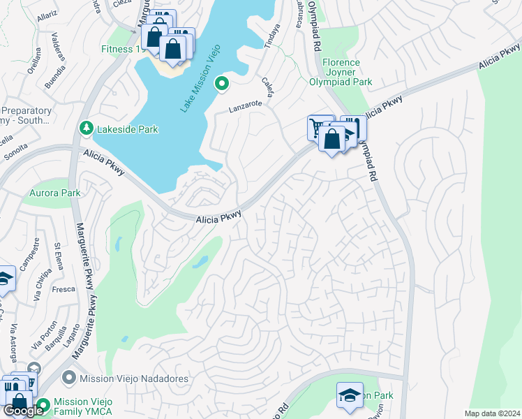 map of restaurants, bars, coffee shops, grocery stores, and more near 28133 Alava in Mission Viejo