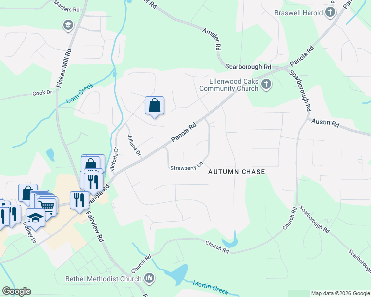 map of restaurants, bars, coffee shops, grocery stores, and more near 955 Blackberry Court in Ellenwood