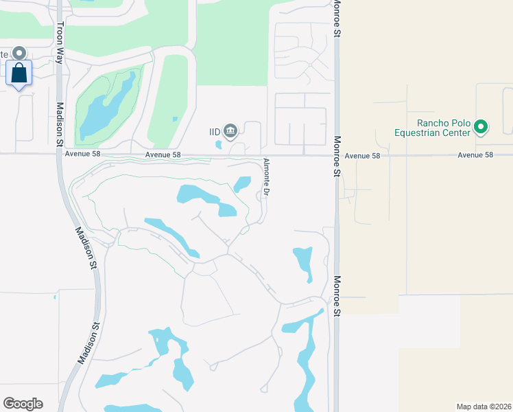 map of restaurants, bars, coffee shops, grocery stores, and more near 58385 Carmona in La Quinta