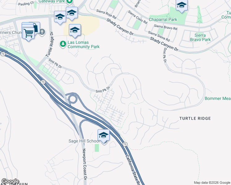 map of restaurants, bars, coffee shops, grocery stores, and more near 10 Bower Tree in Irvine