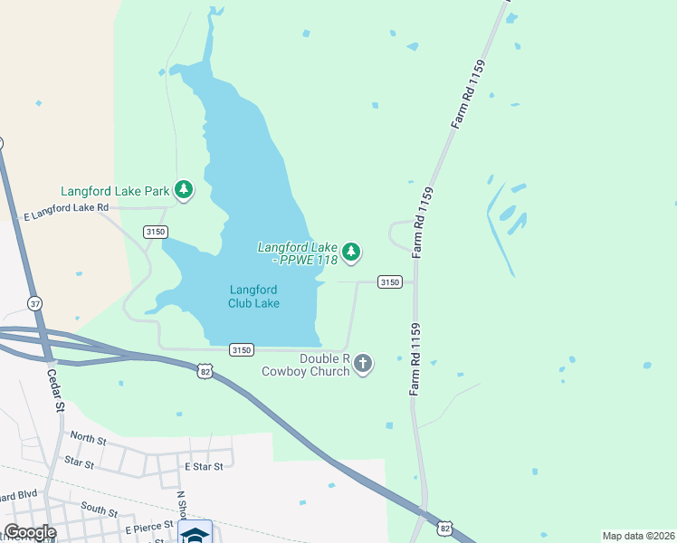 map of restaurants, bars, coffee shops, grocery stores, and more near County Road 3150 in Clarksville