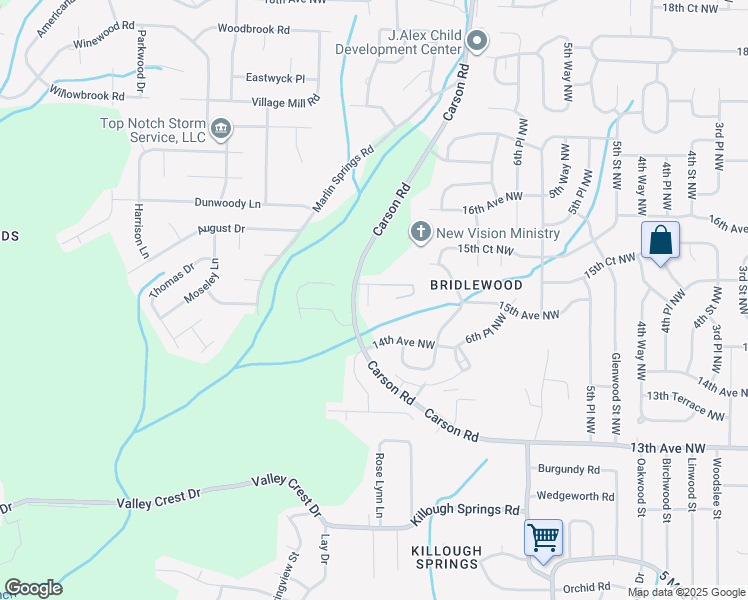 map of restaurants, bars, coffee shops, grocery stores, and more near 741 15th Court Northwest in Center Point