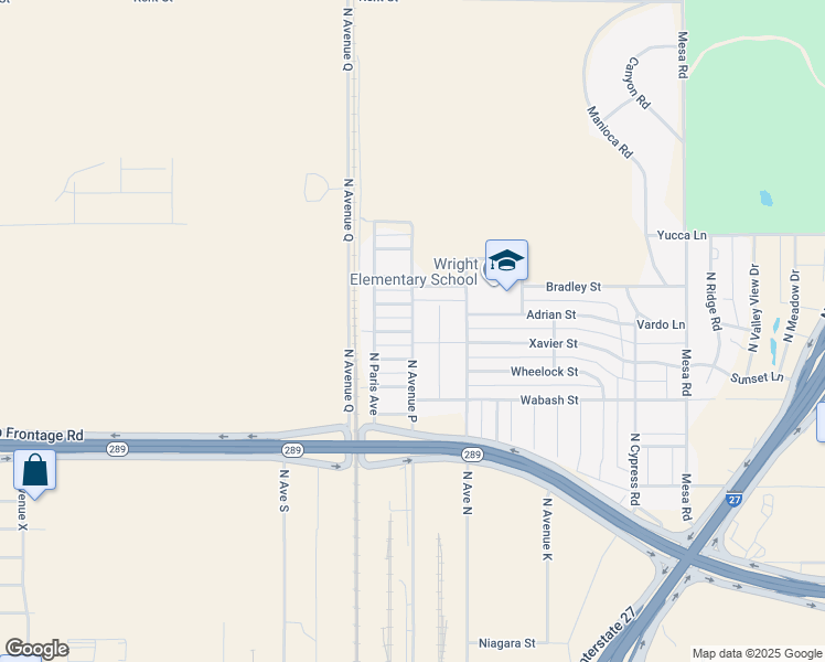 map of restaurants, bars, coffee shops, grocery stores, and more near 2600 North Avenue P in Lubbock