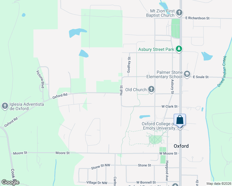 map of restaurants, bars, coffee shops, grocery stores, and more near 42 Oxford Road in Oxford