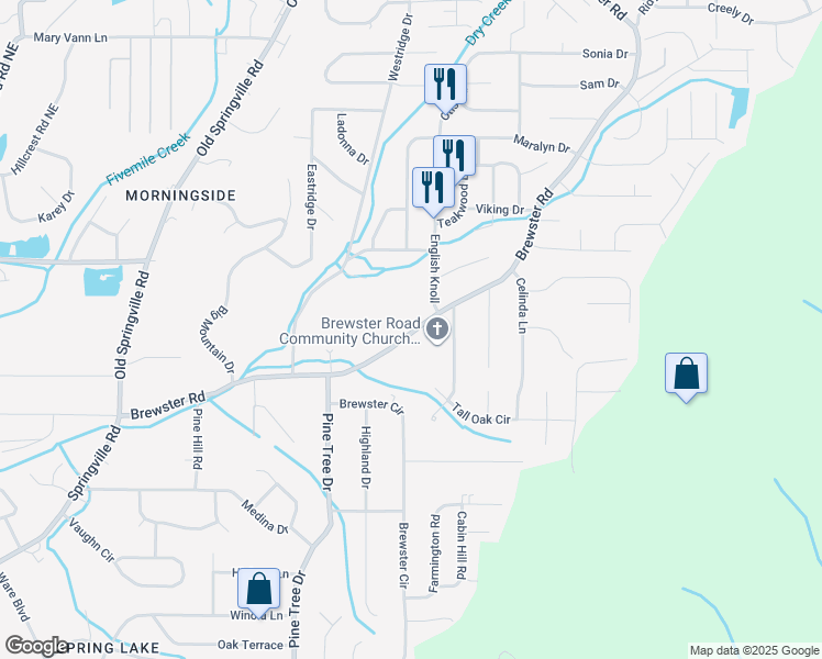map of restaurants, bars, coffee shops, grocery stores, and more near 1600 English Knoll in Birmingham