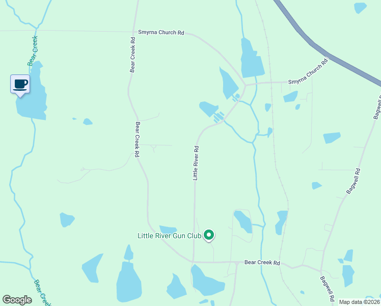 map of restaurants, bars, coffee shops, grocery stores, and more near 217 Little River Road in Carrollton