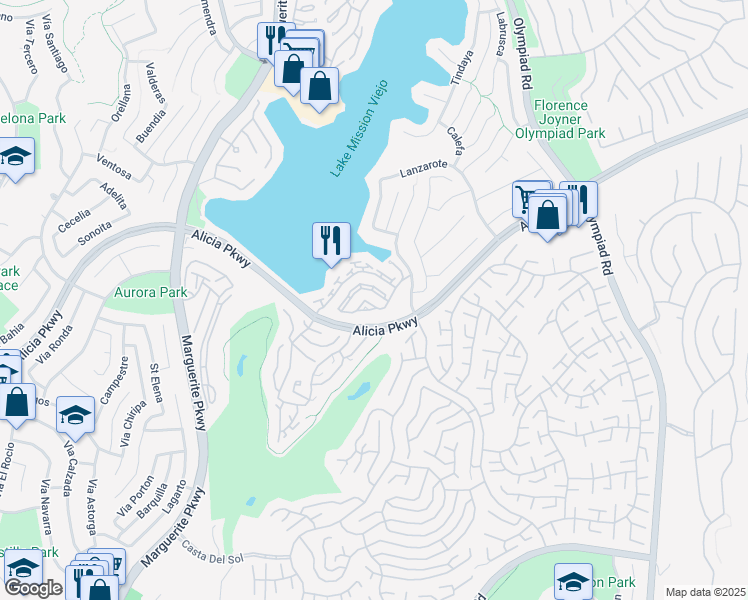 map of restaurants, bars, coffee shops, grocery stores, and more near 27935 Redondela in Mission Viejo