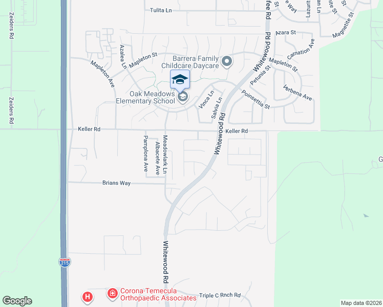 map of restaurants, bars, coffee shops, grocery stores, and more near 28521 Authurium Way in Murrieta