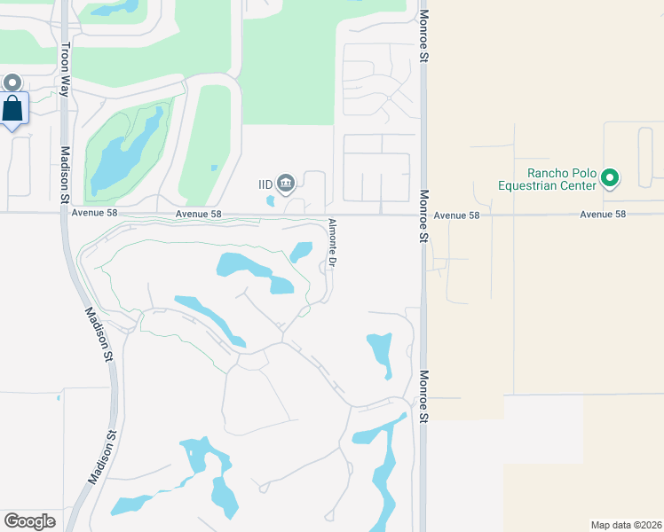 map of restaurants, bars, coffee shops, grocery stores, and more near 58200 Almonte Drive in La Quinta