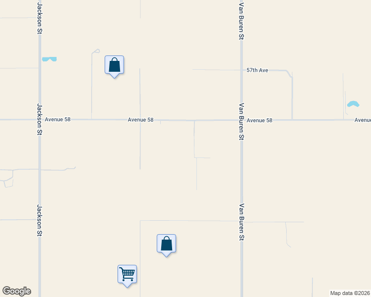 map of restaurants, bars, coffee shops, grocery stores, and more near 58th Avenue in Riverside County