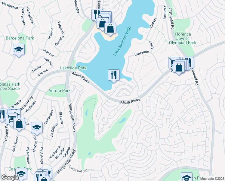 map of restaurants, bars, coffee shops, grocery stores, and more near 27825 Barbate in Mission Viejo