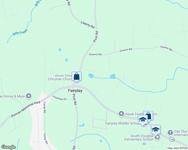 map of restaurants, bars, coffee shops, grocery stores, and more near 6540 Post Road in Douglasville