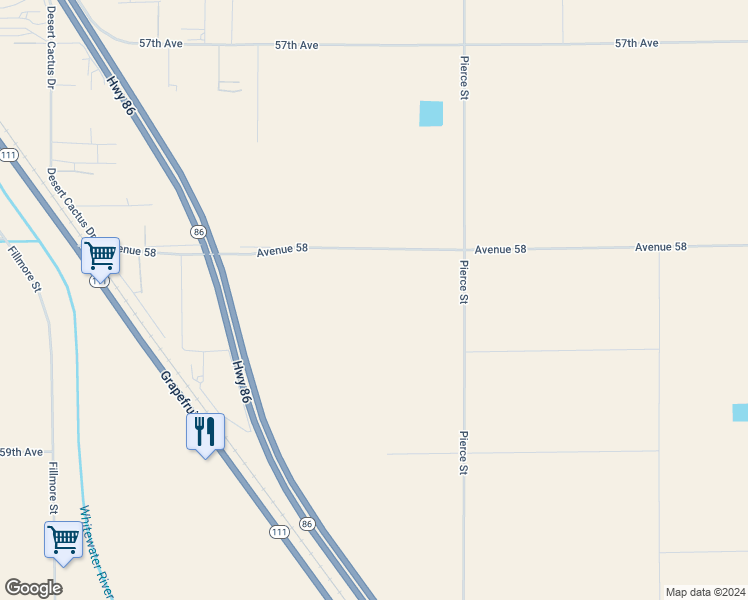 map of restaurants, bars, coffee shops, grocery stores, and more near 88755 Avenue 58 in Thermal