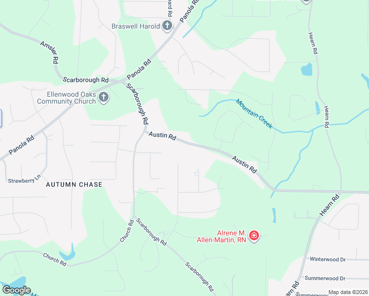 map of restaurants, bars, coffee shops, grocery stores, and more near 1355 Austin Road in Ellenwood