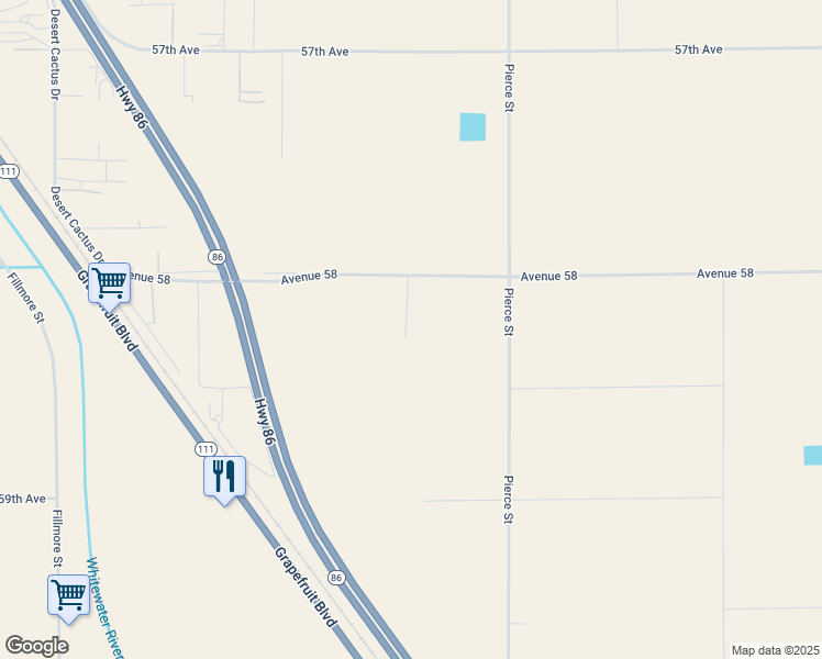 map of restaurants, bars, coffee shops, grocery stores, and more near 88755 Avenue 58 in Thermal
