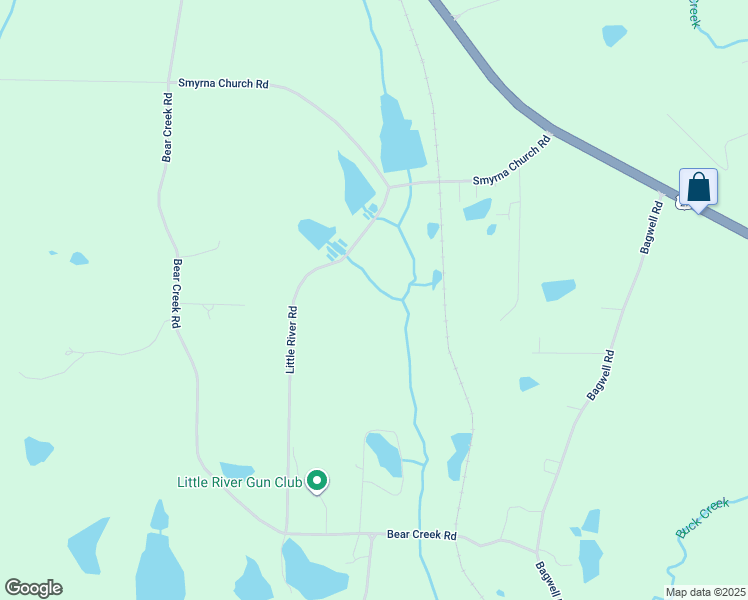 map of restaurants, bars, coffee shops, grocery stores, and more near 114 Little River Road in Carrollton