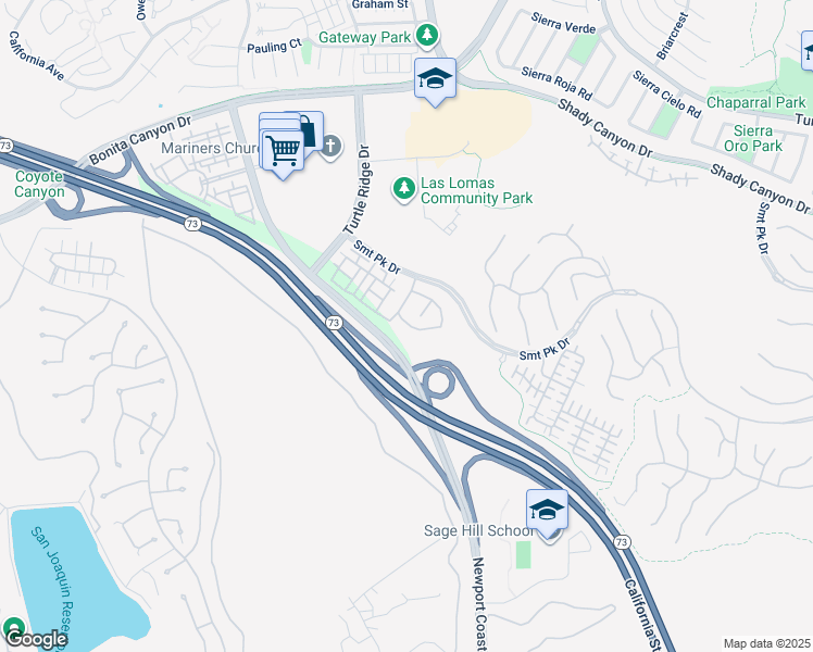 map of restaurants, bars, coffee shops, grocery stores, and more near 128 Roadrunner in Irvine