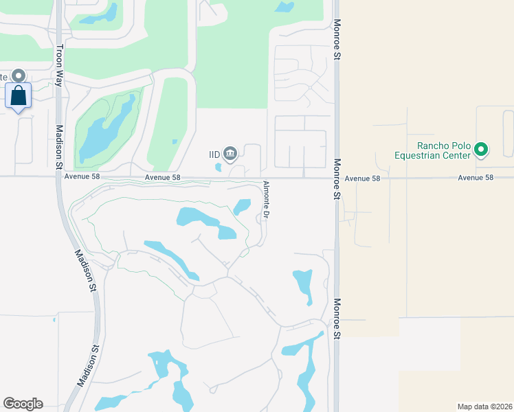 map of restaurants, bars, coffee shops, grocery stores, and more near 58205 Carmona in La Quinta