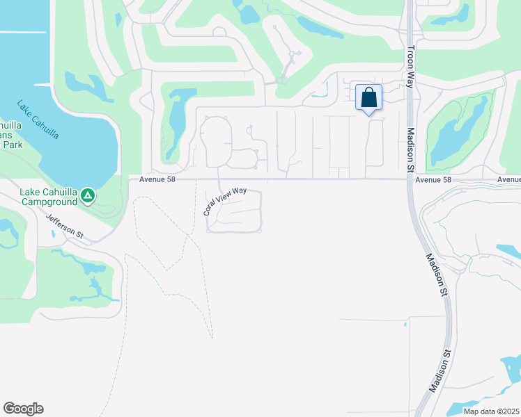 map of restaurants, bars, coffee shops, grocery stores, and more near Aragon Way in La Quinta