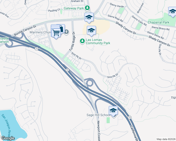 map of restaurants, bars, coffee shops, grocery stores, and more near 107 Roadrunner in Irvine