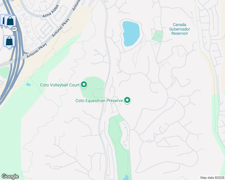 map of restaurants, bars, coffee shops, grocery stores, and more near 23212 Vía Masala in Trabuco Canyon