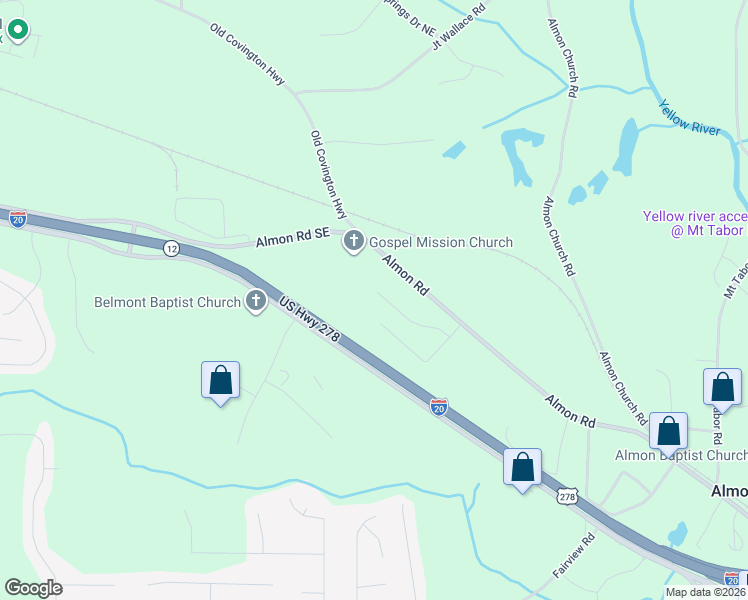map of restaurants, bars, coffee shops, grocery stores, and more near 200 Providence Parkway in Covington